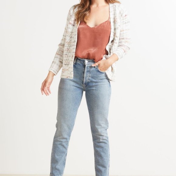 Anthropologie RD Style Conscious Adeline Marl Cardigan Recycled Sustainable M - Picture 2 of 8